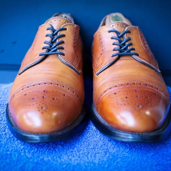 SALE - Allen Edmonds 10.5-D Lexington Burnished Walnut Derby Mens Dress Shoes - Picture 6 of 15